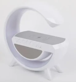 Lampe med trådløs oplader og Bluetooth højtaler