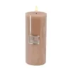 La Vida LED Bloklys m. statisk flamme - Champagne H18xØ7,4 cm