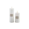 La Vida LED Bloklys m. statisk flamme - Hvid H15xØ5 cm