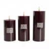La Vida LED Bloklys m. statisk flamme - Mørk rød H12,5xØ7,4 cm