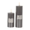 La Vida LED Bloklys m. statisk flamme - Taupe H15xØ5 cm