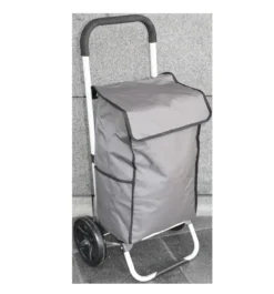 Luksus Indkøbs-trolley i aluminium sort