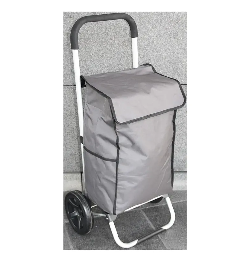 Luksus Indkøbs-trolley i aluminium sort