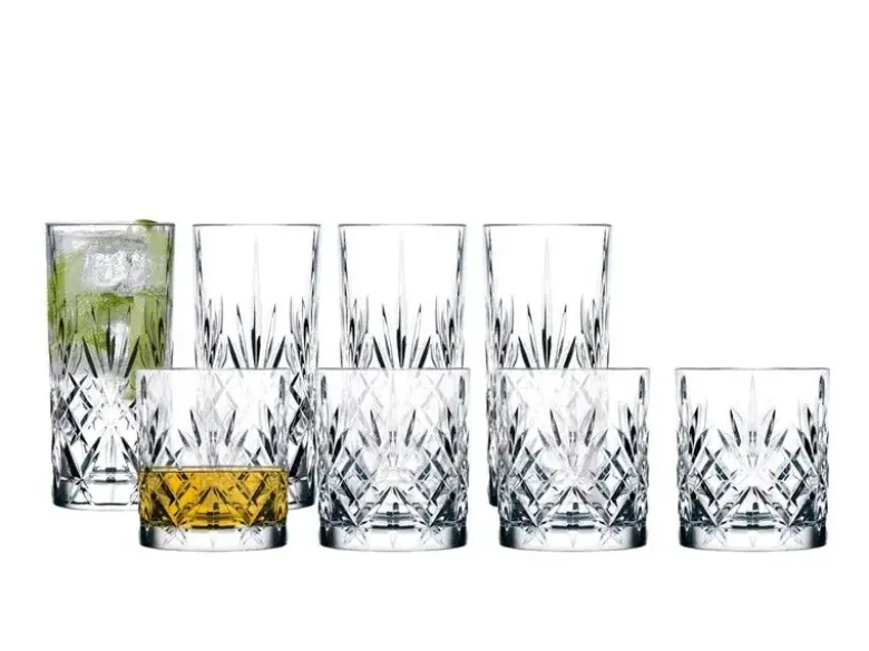 Lyngby Glas Krystal Melodia whisky/highball glas 8 stk