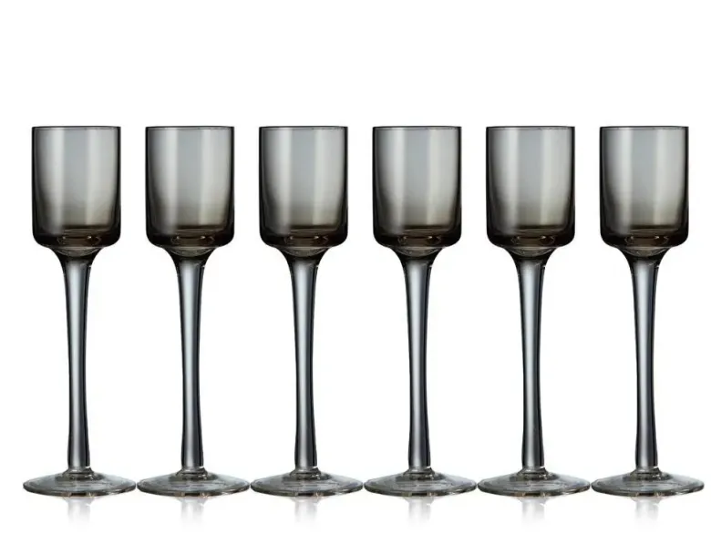 Lyngby Glas Snapseglas 6 stk Grå