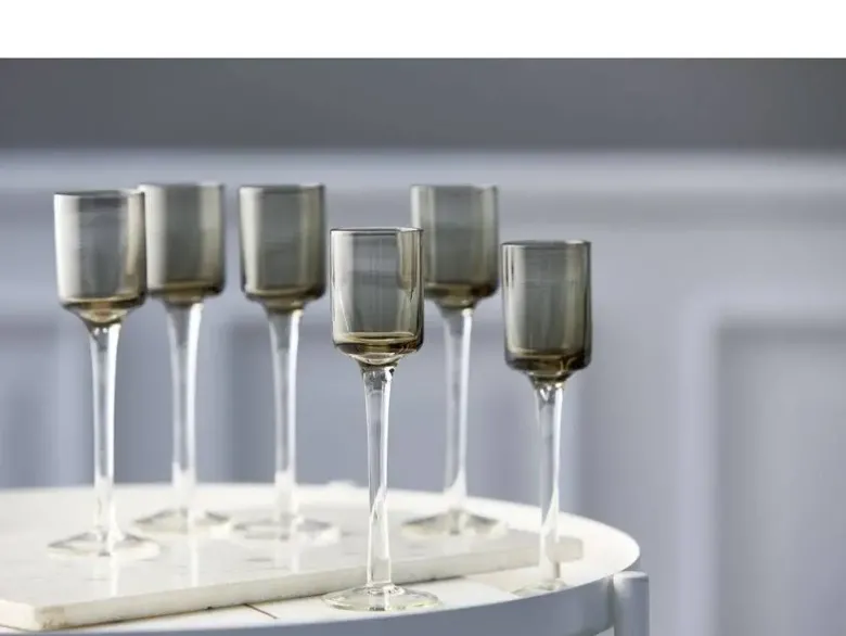 Lyngby Glas Snapseglas 6 stk Grå