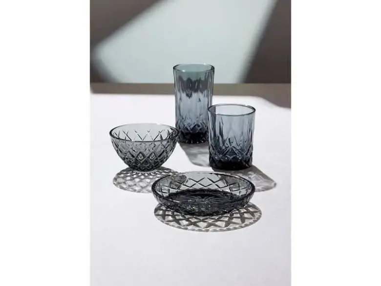Lyngby Glas Sorrento skål Dia 12 cm 4 stk Smoke