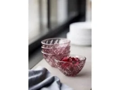 Lyngby Glas Sorrento skål Dia 12 cm 4 stk Pink