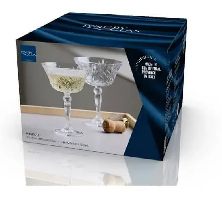 Lyngby Melodia Champagneskål 4 stk