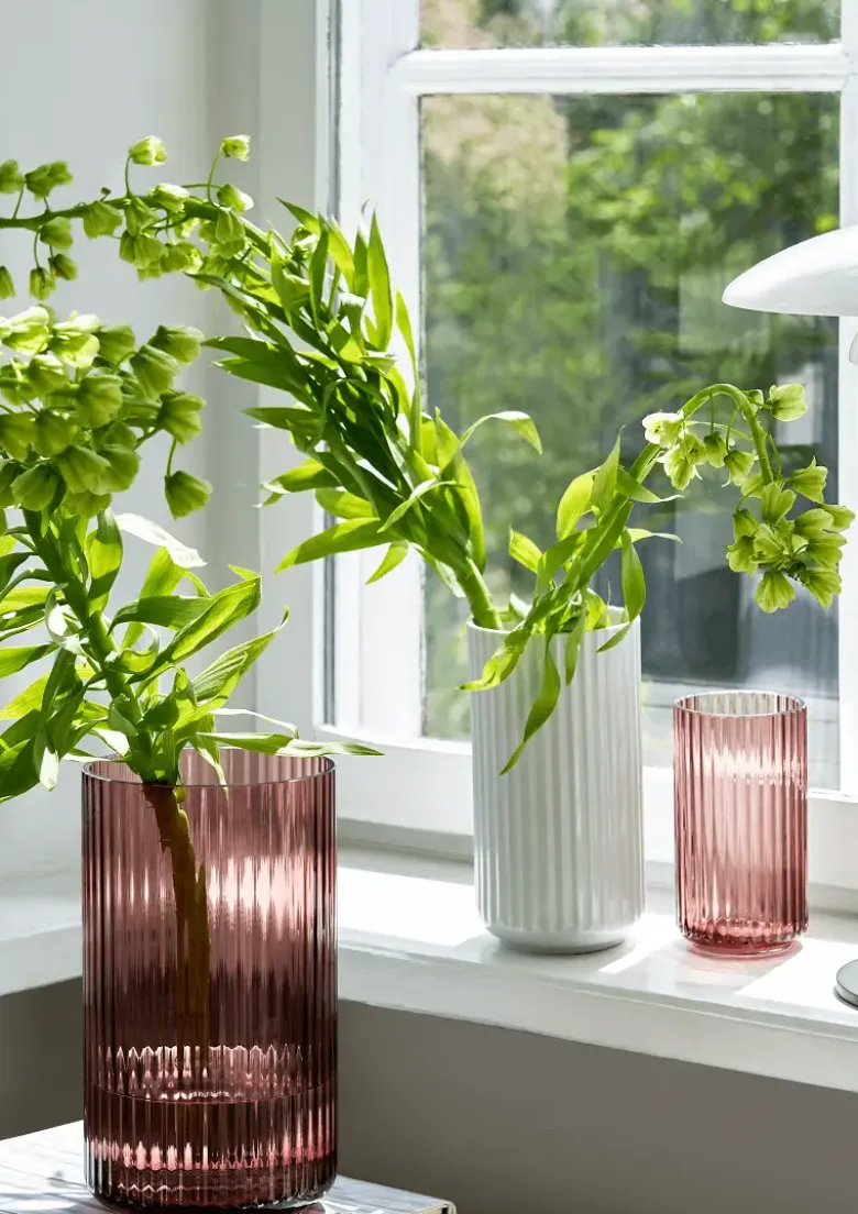 Lyngby mundblæst glasvase12 cm - Burgundy