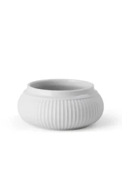 Lyngby Porcelæn Curve bloklysestage Ø11 cm hvid