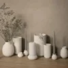 Lyngby Porcelæn Curve fyrfadsstage Ø6,5 cm hvid