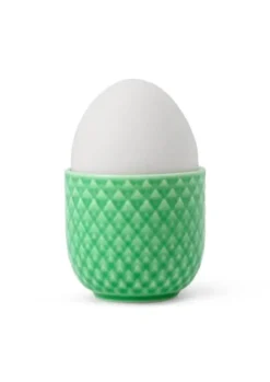 Lyngby Porcelæn Rhombe color æggebæger grøn - H: 4,5 cm