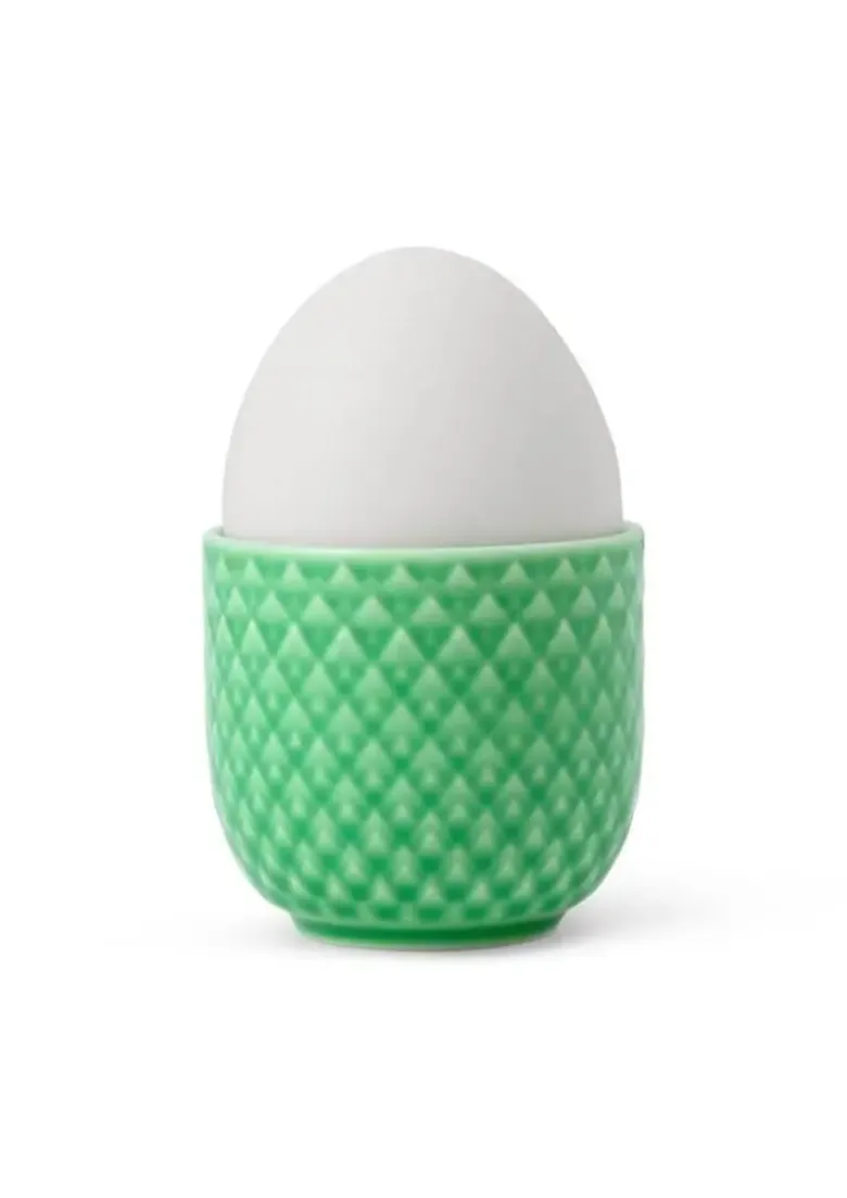 Lyngby Porcelæn Rhombe color æggebæger grøn - H: 4,5 cm