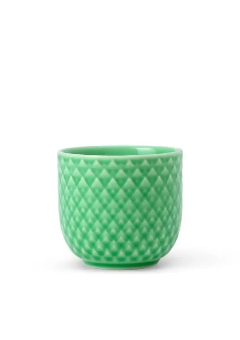 Lyngby Porcelæn Rhombe color æggebæger grøn - H: 4,5 cm