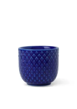 Lyngby Porcelæn Rhombe color æggebæger blå - H: 4,5 cm