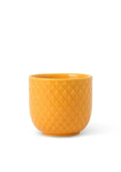 Lyngby Porcelæn Rhombe color æggebæger gul - H: 4,5 cm