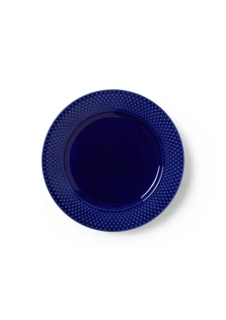 Lyngby Porcelæn Rhombe Colour frokosttallerken Ø23 cm mørk blå