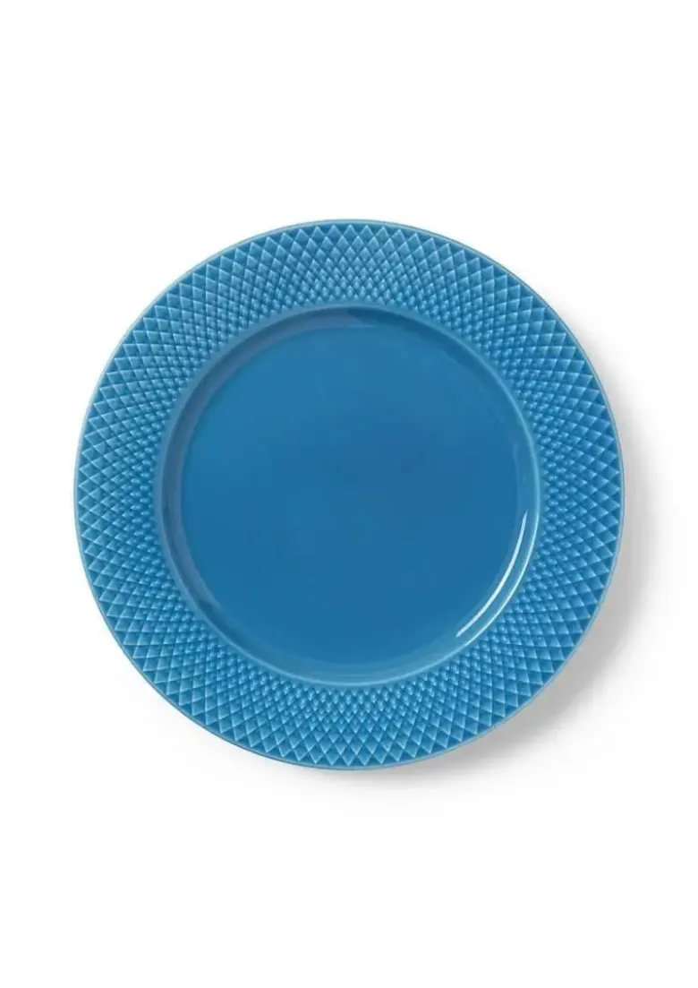 Lyngby Porcelæn Rhombe Colour middagstallerken Ø27 cm blå