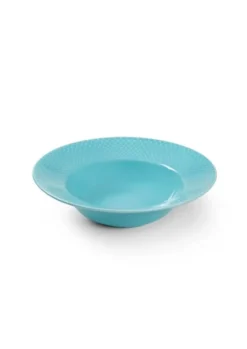Lyngby Porcelæn Rhombe Colour dyb tallerken Ø24,5 cm turkis