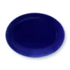 Lyngby Porcelæn Rhombe ovalt serveringsfad 35x26,5 mørke blå