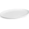 Lyngby Porcelæn Rhombe Ovalt serveringsfad 42x32 cm hvid
