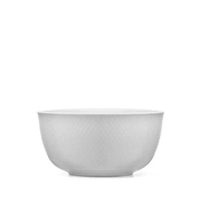 Lyngby Porcelæn Rhombe Serveringsskål Ø22 cm hvid