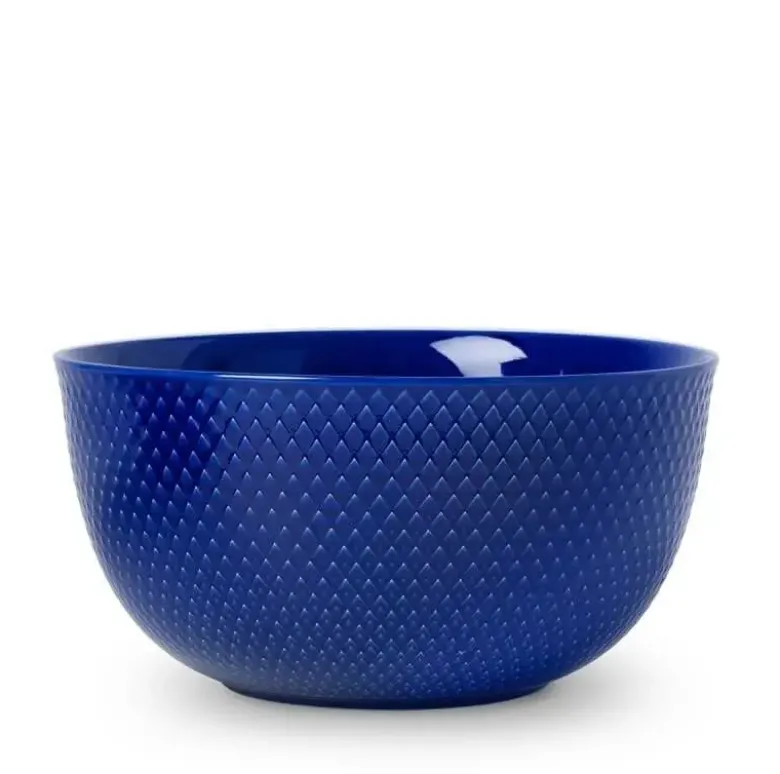 Lyngby Porcelæn Rhombe skål mørkeblå 22 cm