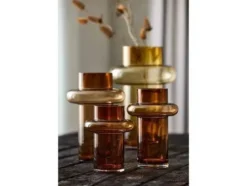 Lyngby Tube vase Amber 20 cm