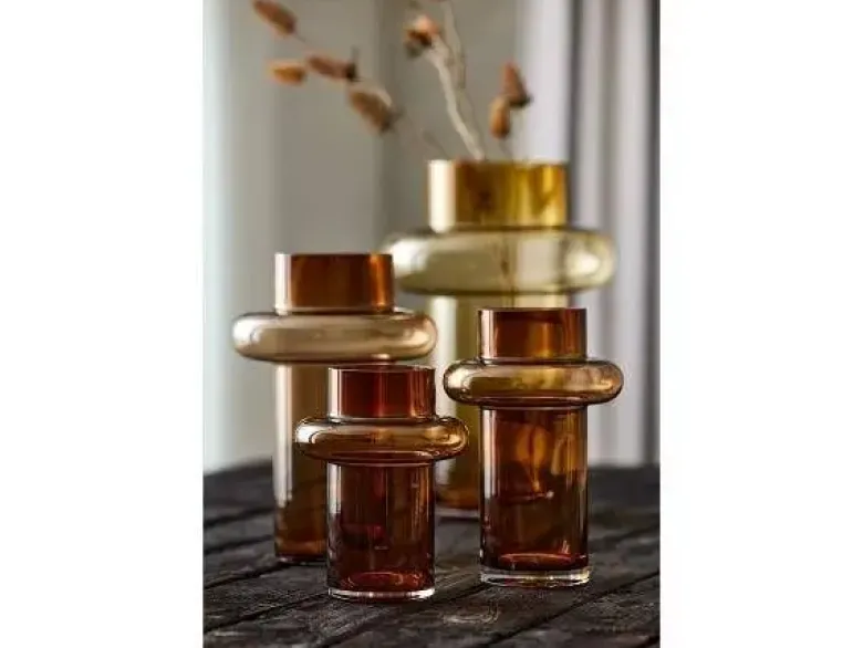 Lyngby Tube vase Amber 20 cm