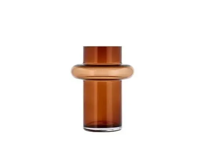 Lyngby Tube vase Amber 20 cm