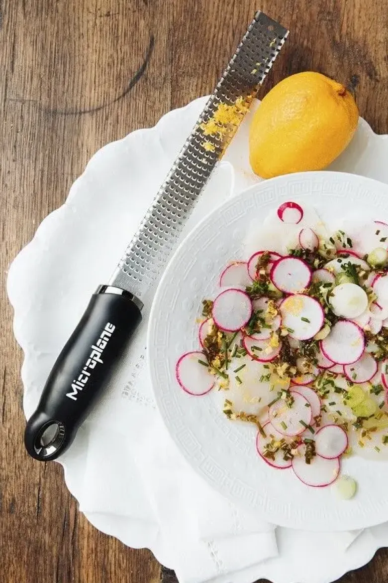 Microplane Rivejern Gavesæt - Premium Zester + Gourmet Slicer + Skæreresistent handske