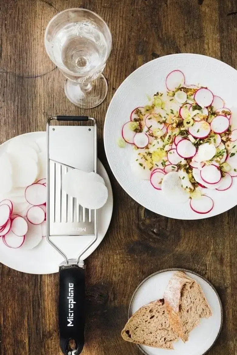 Microplane Rivejern Gavesæt - Premium Zester + Gourmet Slicer + Skæreresistent handske