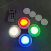 Multicolor push-lys med fjernbetjening - 4 stk.