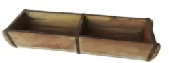 Murstensform 2-delt genbrugstræ 58x15x10 cm brun