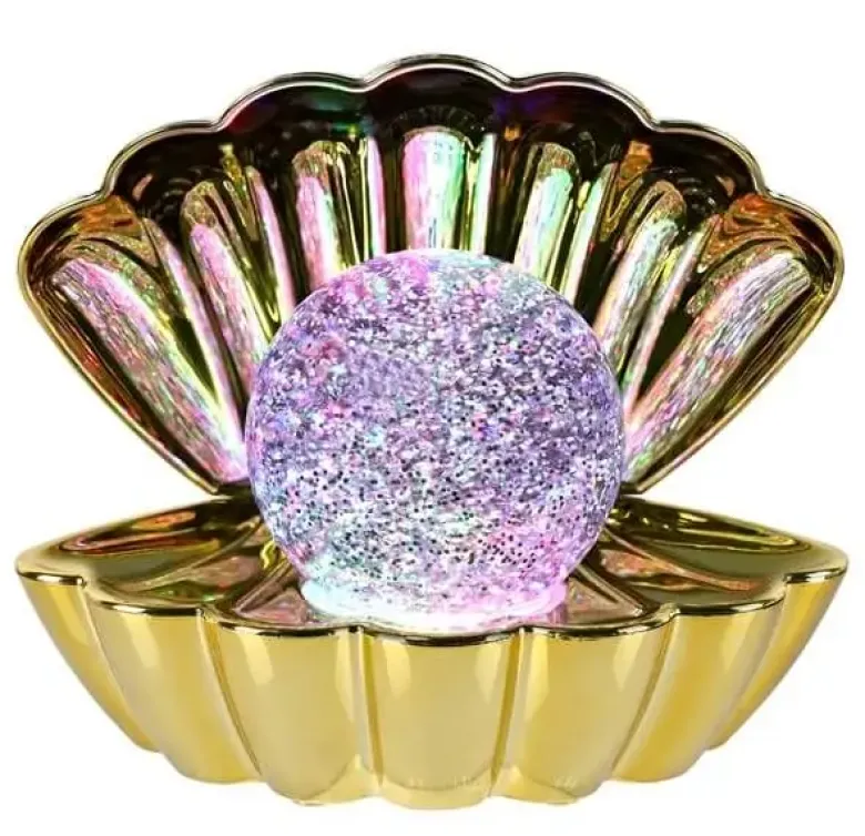 Musling glitter 17,6x12,6x14,8 cm guld/guld inkl. USB-ledning
