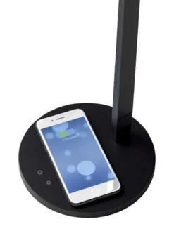 Nielsen Light Edge skrivebordslampe m/QI lader, dæmp og farveskift Sort