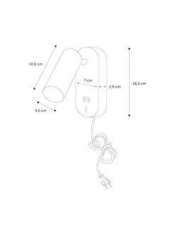 Nielsen Light Ego Væglampe med USB stik og lysdæmper Sort