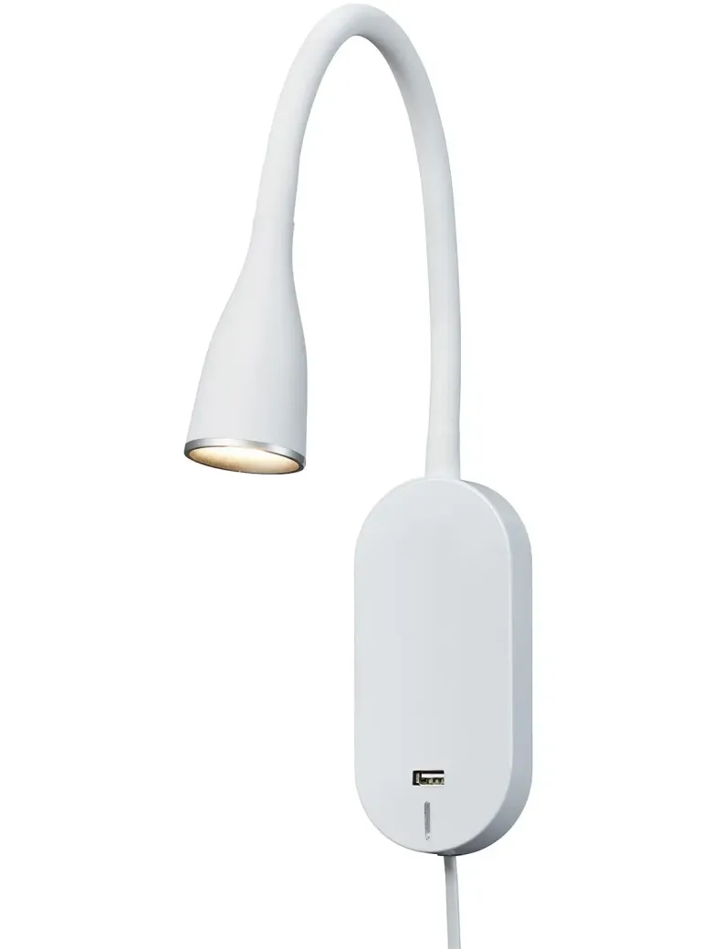 Nielsen Light Eye Væglampe med USB stik & lysdæmper Hvid
