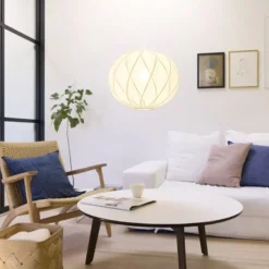 Nielsen Light Jasmin Pendel Hvid Ø40 cm m.Hvid stofledning