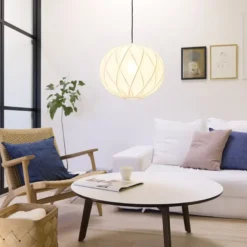 Nielsen Light Jasmin Pendel Hvid Ø40 cm m.Sort stofledning