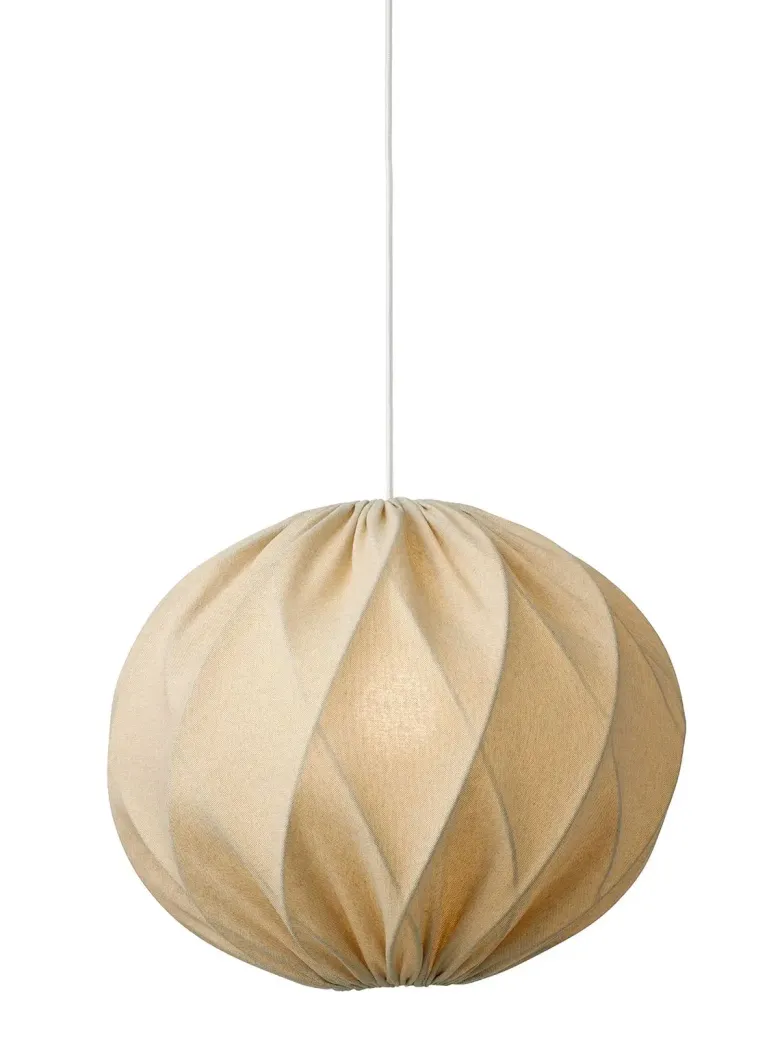 Nielsen Light Jasmin Pendel Lys sand Ø40 cm m.Hvid stofledning