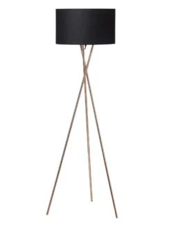 Nielsen Light Uptown Gulvlampe Kobber med sort stofskærm