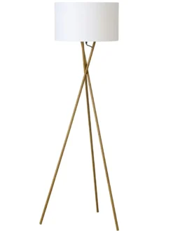 Nielsen Light Uptown Gulvlampe Trælook med hvid stofskræm