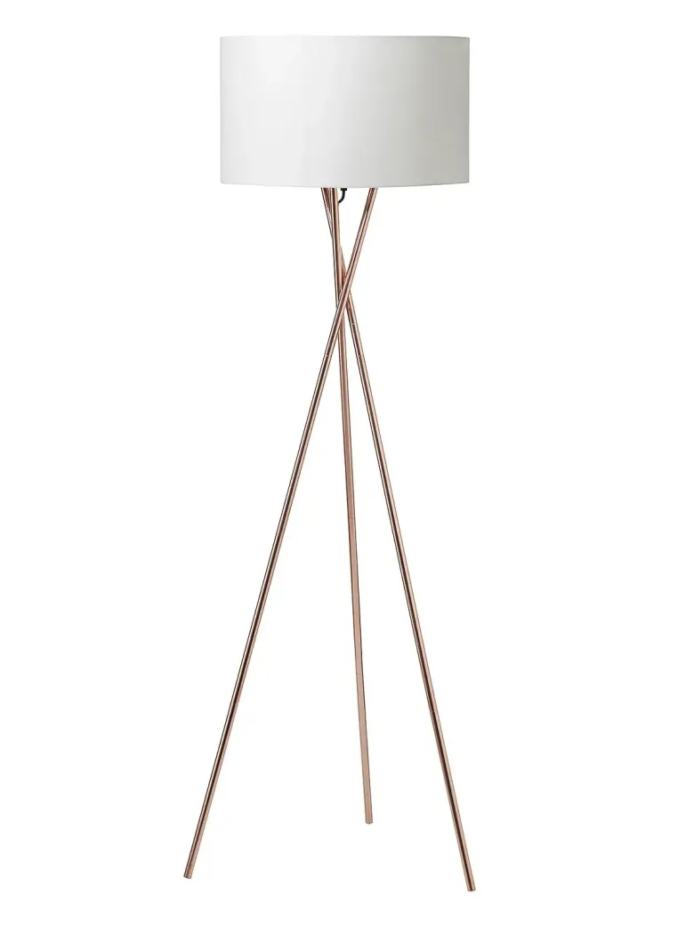 Nielsen Light Uptown Gulvlampe Kobber med hvid stofskærm