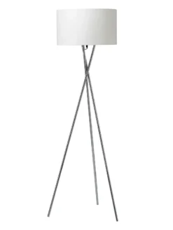 Nielsen Light Uptown Gulvlampe Krom med hvid stofskærm