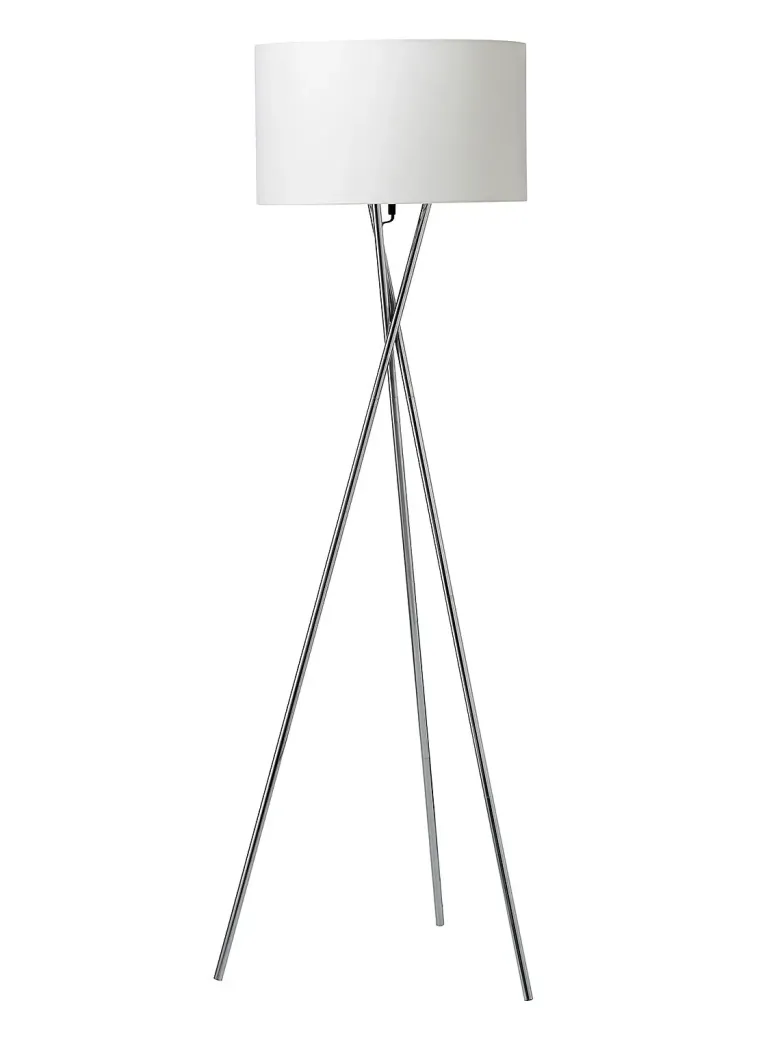 Nielsen Light Uptown Gulvlampe Krom med hvid stofskærm