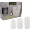 Nordic Glow LED Bloklys hvid 3-pak