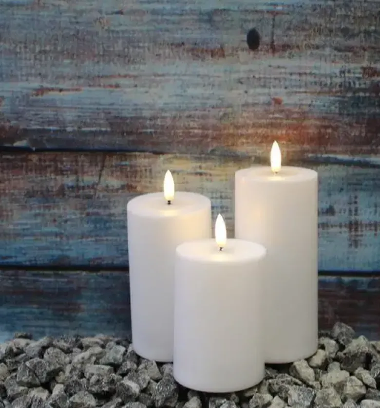 Nordic Glow LED Bloklys hvid 3-pak