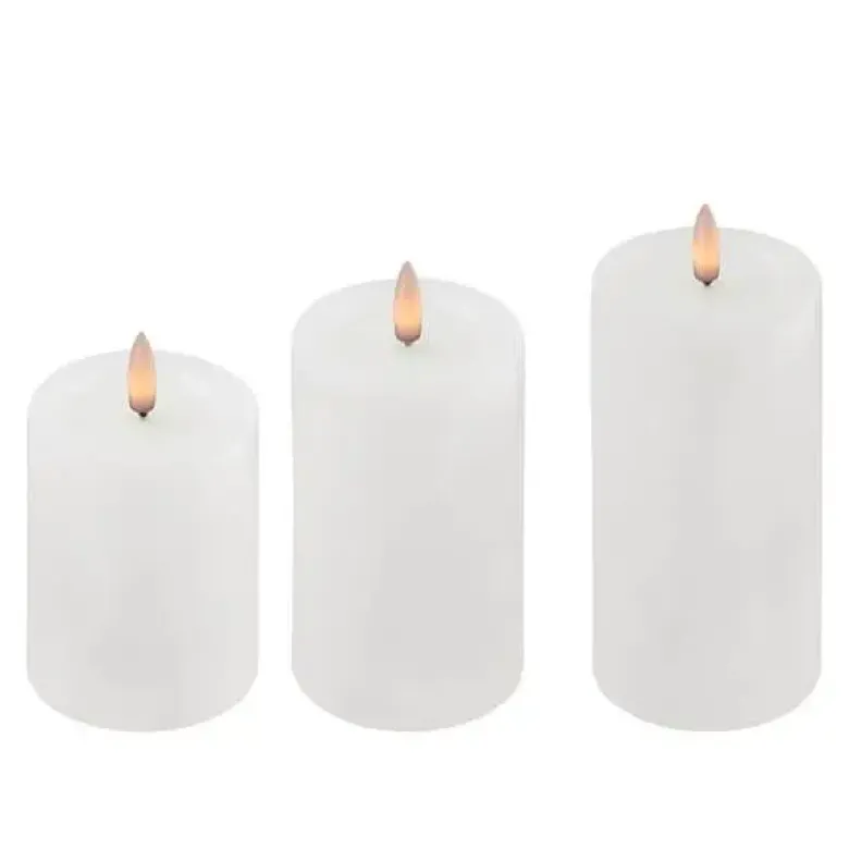 Nordic Glow LED Bloklys hvid 3-pak